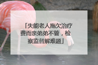 失能老人拖欠治疗费而亲弟弟不管，检察监督解难题