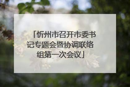 忻州市召开市委书记专题会暨协调联络组第一次会议