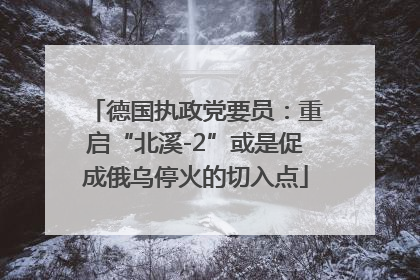 德国执政党要员：重启“北溪-2”或是促成俄乌停火的切入点