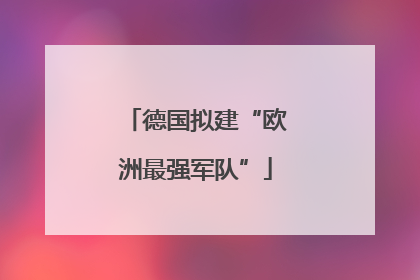 德国拟建“欧洲最强军队”