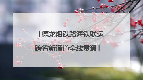 德龙烟铁路海铁联运跨省新通道全线贯通