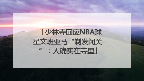 少林寺回应NBA球星文班亚马“剃发闭关”：人确实在寺里