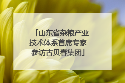 山东省杂粮产业技术体系首席专家参访古贝春集团