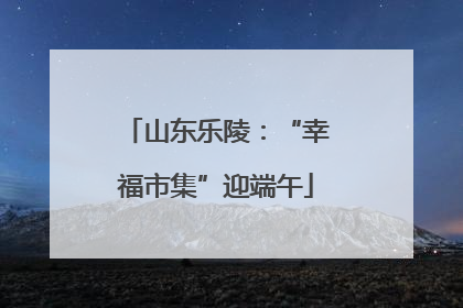 山东乐陵：“幸福市集”迎端午