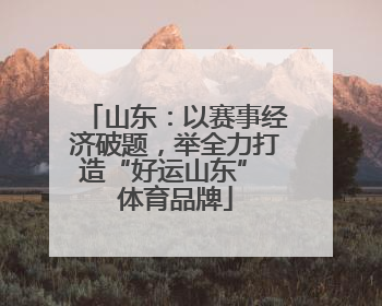 山东：以赛事经济破题，举全力打造“好运山东” 体育品牌