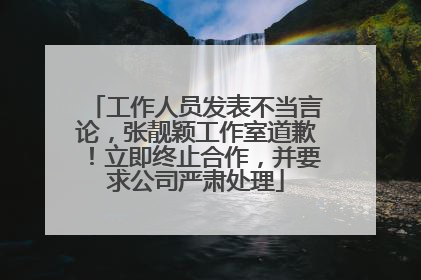 工作人员发表不当言论，张靓颖工作室道歉！立即终止合作，并要求公司严肃处理