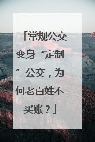 常规公交变身“定制”公交，为何老百姓不买账？