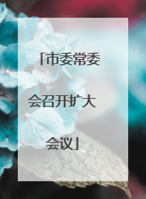 市委常委会召开扩大会议