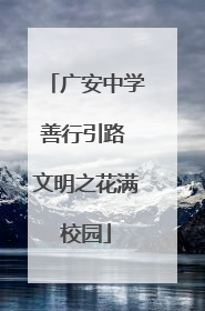 广安中学善行引路 文明之花满校园