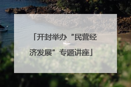 开封举办“民营经济发展”专题讲座