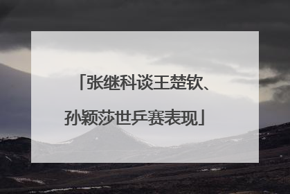 张继科谈王楚钦、孙颖莎世乒赛表现
