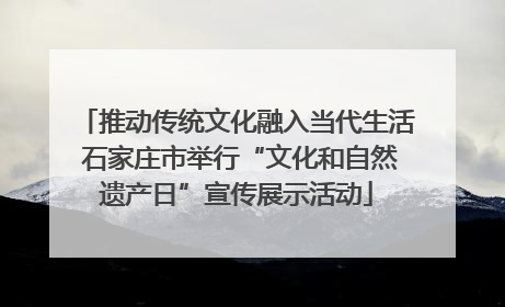 推动传统文化融入当代生活 石家庄市举行“文化和自然遗产日”宣传展示活动