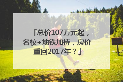 总价107万元起，名校+地铁加持，房价重回2017年？
