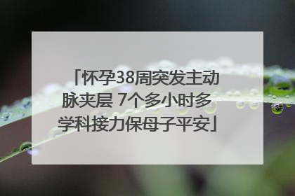 怀孕38周突发主动脉夹层 7个多小时多学科接力保母子平安