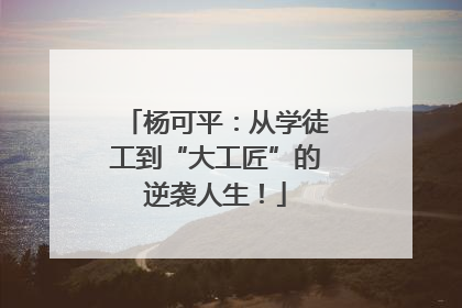 杨可平：从学徒工到“大工匠”的逆袭人生！