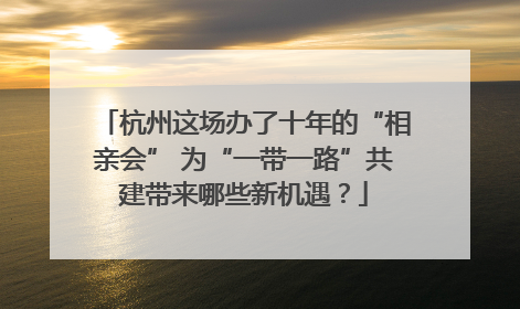 杭州这场办了十年的“相亲会” 为“一带一路”共建带来哪些新机遇？