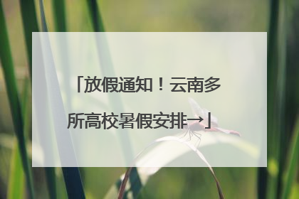 放假通知！云南多所高校暑假安排→