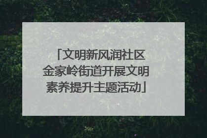 文明新风润社区 金家岭街道开展文明素养提升主题活动