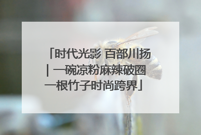 时代光影 百部川扬｜一碗凉粉麻辣破圈 一根竹子时尚跨界