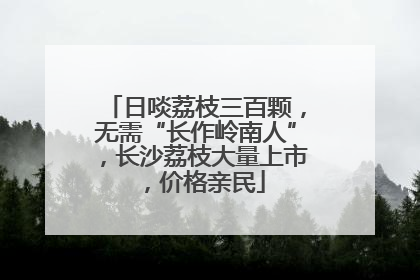 日啖荔枝三百颗，无需“长作岭南人”，长沙荔枝大量上市，价格亲民