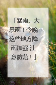 暴雨、大暴雨！今晚这些地方降雨加强 注意防范！