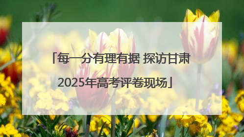 每一分有理有据 探访甘肃2025年高考评卷现场