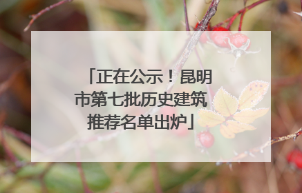 正在公示！昆明市第七批历史建筑推荐名单出炉