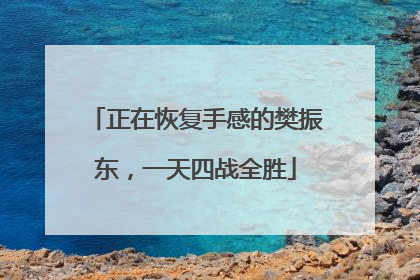 正在恢复手感的樊振东，一天四战全胜
