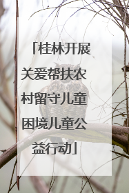 桂林开展关爱帮扶农村留守儿童困境儿童公益行动