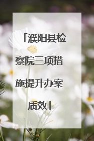 濮阳县检察院三项措施提升办案质效