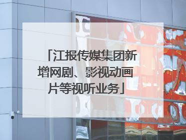 江报传媒集团新增网剧、影视动画片等视听业务