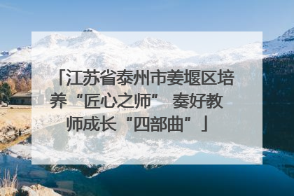 江苏省泰州市姜堰区培养“匠心之师” 奏好教师成长“四部曲”