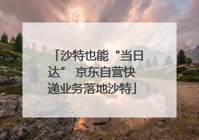 沙特也能“当日达” 京东自营快递业务落地沙特