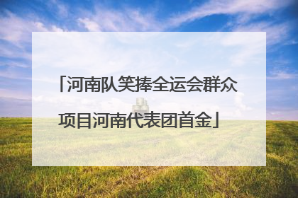 河南队笑捧全运会群众项目河南代表团首金
