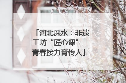 河北涞水：非遗工坊“匠心课” 青春接力育传人