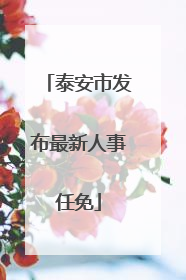 泰安市发布最新人事任免