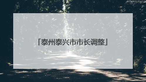泰州泰兴市市长调整
