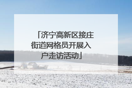 济宁高新区接庄街道网格员开展入户走访活动