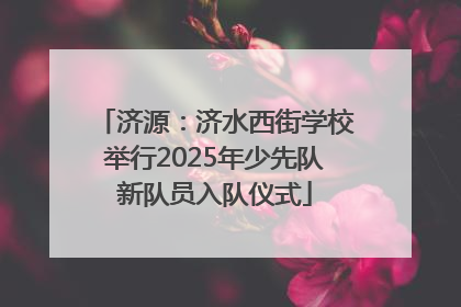 济源：济水西街学校举行2025年少先队新队员入队仪式