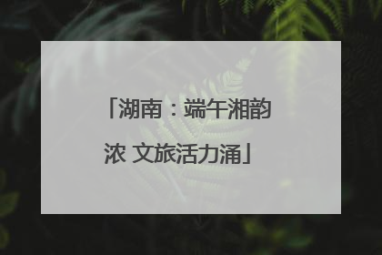 湖南：端午湘韵浓 文旅活力涌