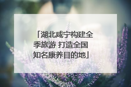 湖北咸宁构建全季旅游 打造全国知名康养目的地