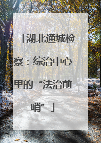 湖北通城检察：综治中心里的“法治前哨”