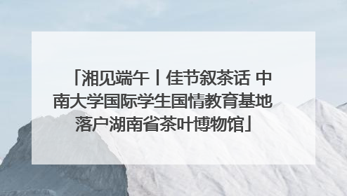 湘见端午丨佳节叙茶话 中南大学国际学生国情教育基地落户湖南省茶叶博物馆