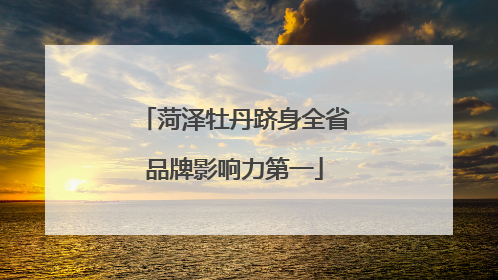 菏泽牡丹跻身全省品牌影响力第一