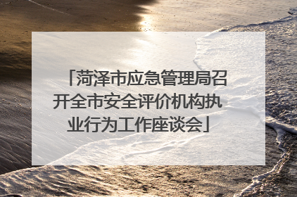 菏泽市应急管理局召开全市安全评价机构执业行为工作座谈会
