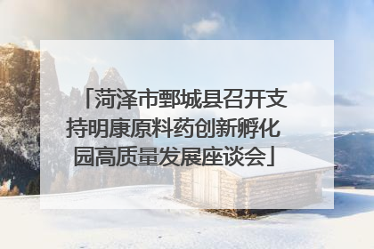 菏泽市鄄城县召开支持明康原料药创新孵化园高质量发展座谈会