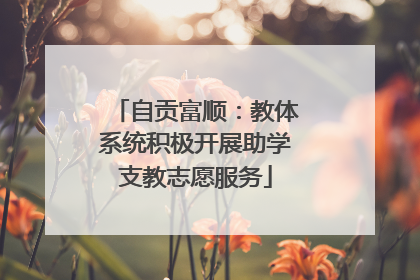 自贡富顺：教体系统积极开展助学支教志愿服务