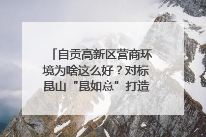 自贡高新区营商环境为啥这么好？对标昆山“昆如意”打造自贡“高兴办”｜美好生活有“盐”味