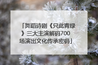 舞蹈诗剧《只此青绿》三大主演解码700场演出文化传承密码