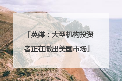 英媒：大型机构投资者正在撤出美国市场